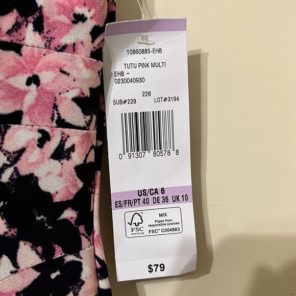 Black label by EVAN PICONE Petra Cascading Flowers Mini Dress NWT size 6 - Picture 4 of 4